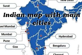 Indian map with main cities