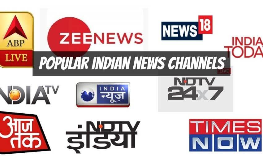 Popular Indian news channels